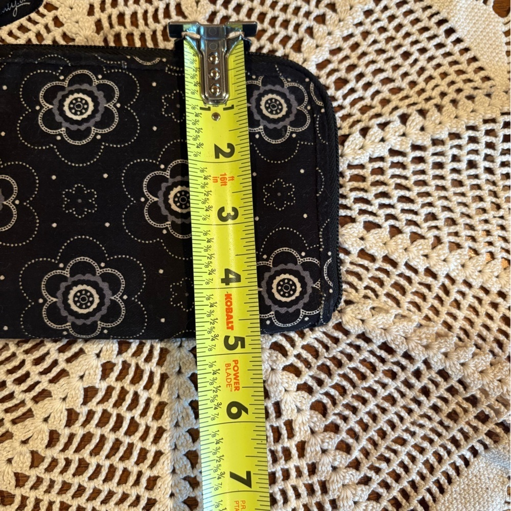 Thirty-One brand wristlet, in the "Onyx Blossom" pattern. - Picture 10 of 11